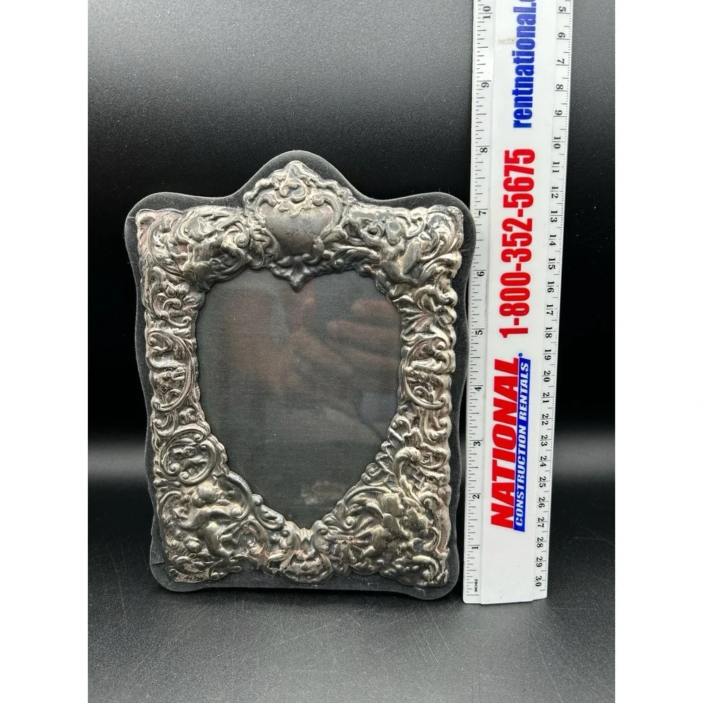 Lot Of 5 Cherub Oval Picture Frame Silver Tone Victorian Rococo Tabletop Mini